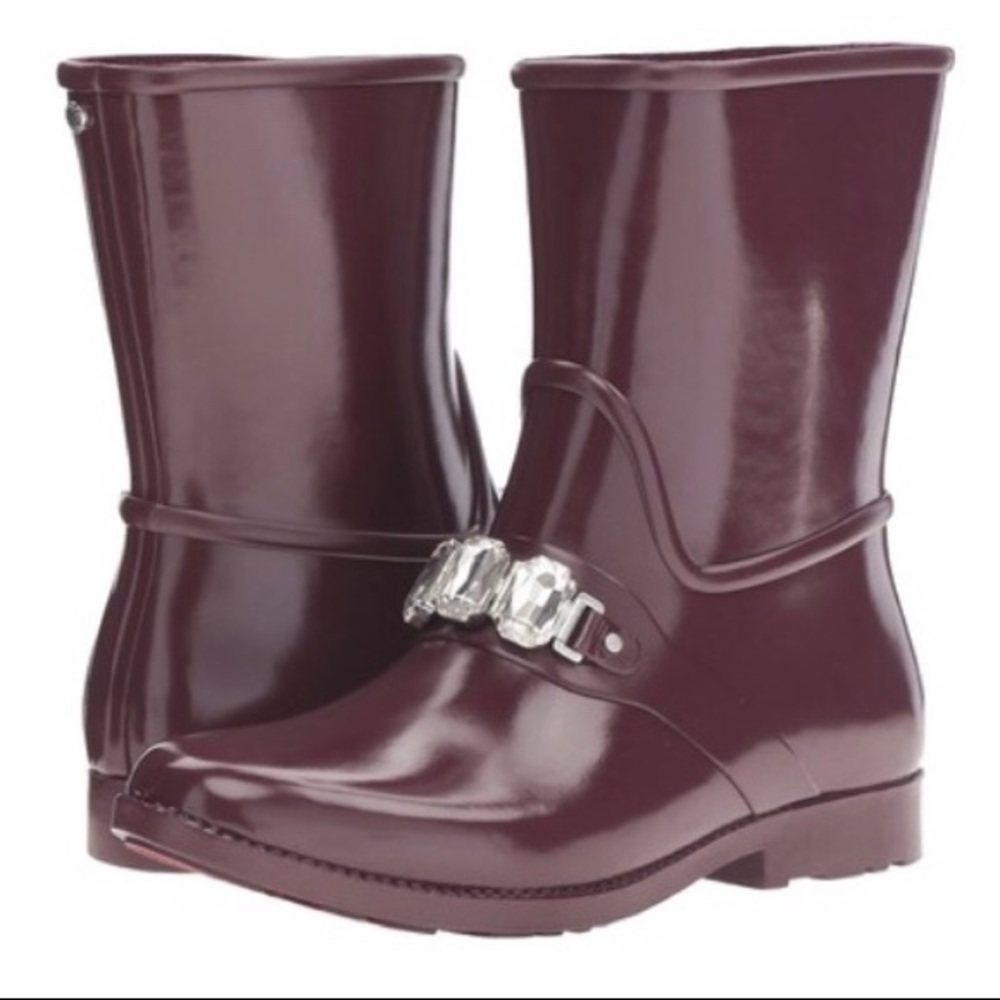 Michael Kors purple rain boots.
